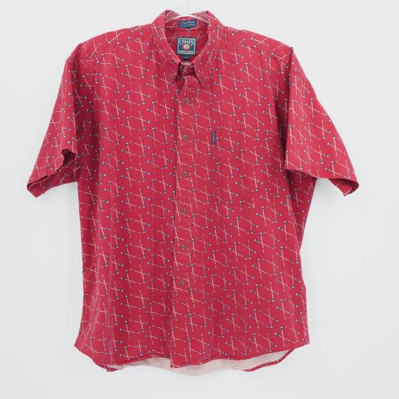 Vintage Chaps‎ Shirt Mens Extra Large Red Ralph Lauren Track Field Sports Preppy - Picture 1 of 10